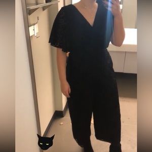 Black Textured Jumpsuit